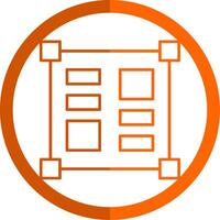 Layout Tools Line Orange Circle Icon vector