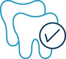 Dental Checkup Line Blue Two Color Icon vector
