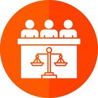 Court Jury Glyph Red Circle Icon vector