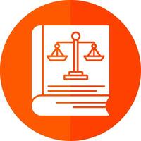 Law Book Glyph Red Circle Icon vector