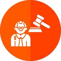 Judge Giving Order Glyph Red Circle Icon vector