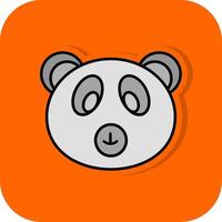 Polar Bear Filled Orange background Icon vector