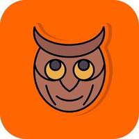 Owl Filled Orange background Icon vector