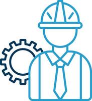 Engineer Line Blue Two Color Icon vector