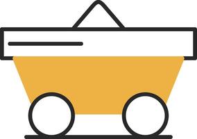 Trolley Skined Filled Icon vector