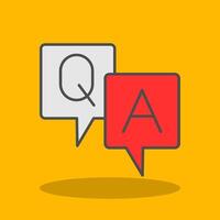 Question And Answer Filled Shadow Icon vector