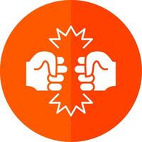 Fighting Glyph Red Circle Icon vector