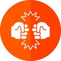 Fighting Glyph Red Circle Icon vector