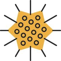 Sea Urchin Skined Filled Icon vector