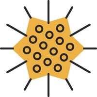 Sea Urchin Skined Filled Icon vector