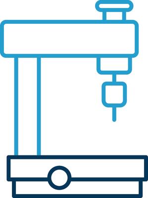 Milling Machine Line Blue Two Color Icon