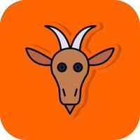 Goat Filled Orange background Icon vector