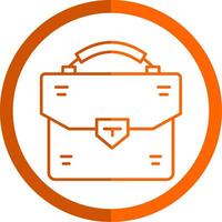 Briefcase Line Orange Circle Icon vector