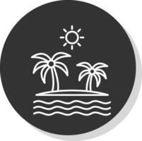 isla línea gris circulo icono vector