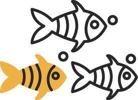 Fish Skined Filled Icon vector