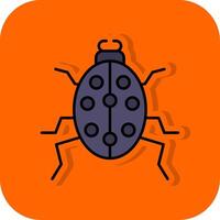 Beetle Filled Orange background Icon vector