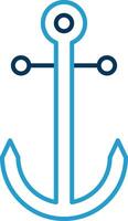 Anchor Line Blue Two Color Icon vector