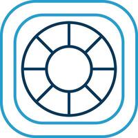 Lifebuoy Line Blue Two Color Icon vector