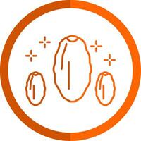 Dates Line Orange Circle Icon vector