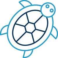 Turtle Line Blue Two Color Icon vector