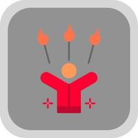 Juggling Fire Flat Round Corner Icon vector