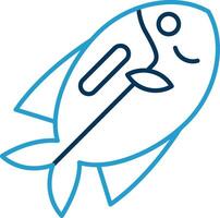 Surgeonfish Line Blue Two Color Icon vector