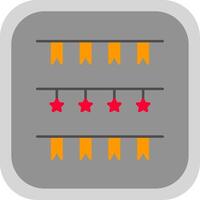 Garland Flat Round Corner Icon vector