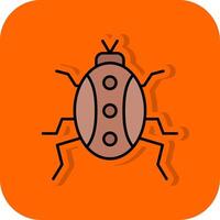 Bug Filled Orange background Icon vector