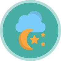 Moon Flat Multi Circle Icon vector