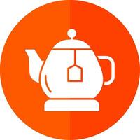 Teapot Glyph Red Circle Icon vector