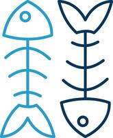 Fishbone Line Blue Two Color Icon vector