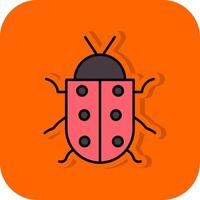 Bug Filled Orange background Icon vector