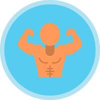 músculo hombre plano multi circulo icono vector