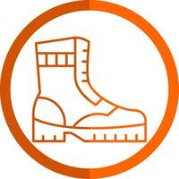 Boot Line Orange Circle Icon vector