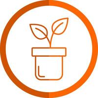 Plants Line Orange Circle Icon vector