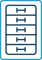 Cabinet Drawer Line Blue Two Color Icon vector