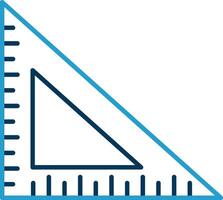 Square Ruler Line Blue Two Color Icon vector