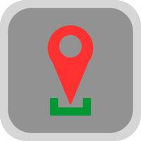 Location Pin Flat Round Corner Icon vector