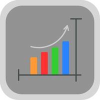 Bar Chart Flat Round Corner Icon vector