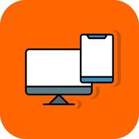 Device Filled Orange background Icon vector