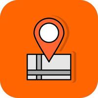 mapa ubicación lleno naranja antecedentes icono vector