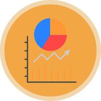 Pie Chart Flat Multi Circle Icon vector