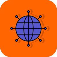 Networking Filled Orange background Icon vector