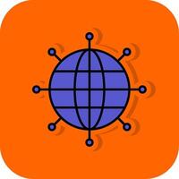 Networking Filled Orange background Icon vector