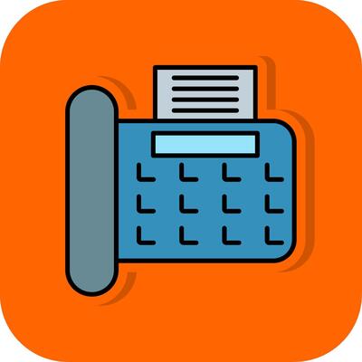 Fax Filled Orange background Icon