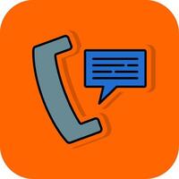 Phone Message Filled Orange background Icon vector