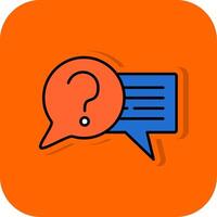 Question Filled Orange background Icon vector