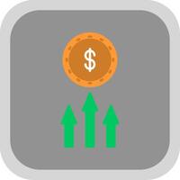 Income Flat Round Corner Icon vector