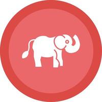 elefante glifo multi circulo icono vector