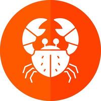 Crab Glyph Red Circle Icon vector